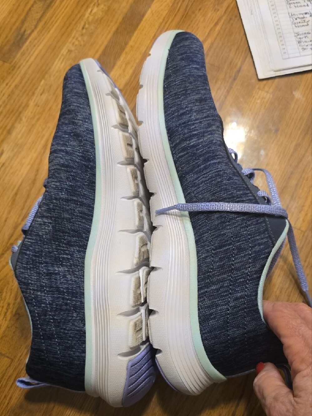 Skechers Navy and Lavender Athletic Slip-Ons - Picture 3 of 7